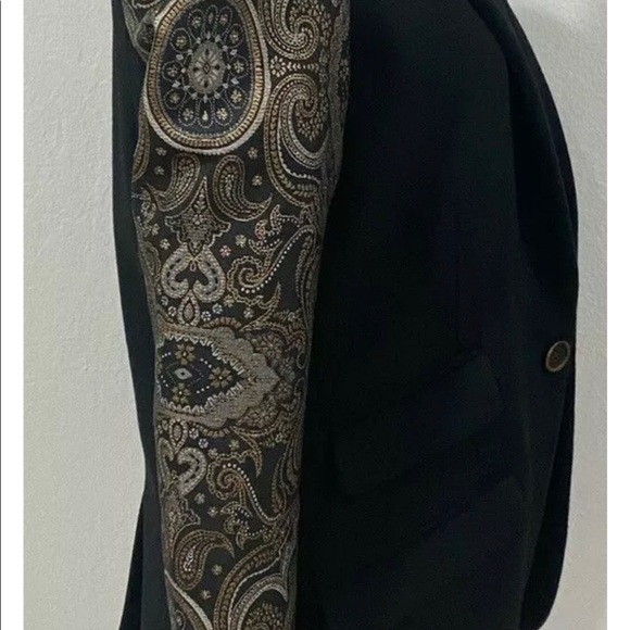 LAVEER Blazer women jackets Size 4 color blk & gold . 90% Wool 10% Nylon - Picture 5 of 17